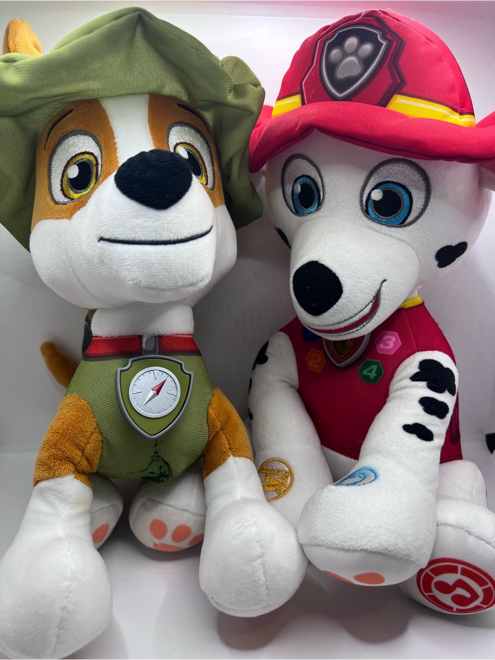 EUC Paw Patrol Tracker And Marshall Plush Dogs Stuffed Animals- No Sound